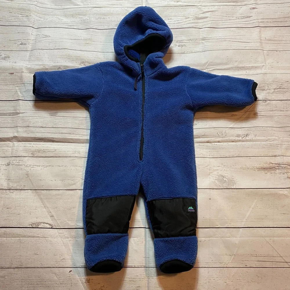 Vintage Molehill Mountain Baby Blue Snow Warm Hooded One Piece Size 3-9 Months